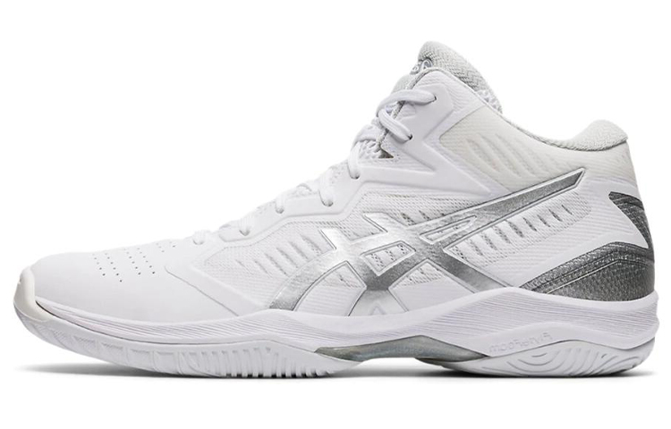 Asics Gel-Hoop V12 Round Toe Fabric Synthetic Leather Low Top Practical Basketball Shoes Unisex Silver