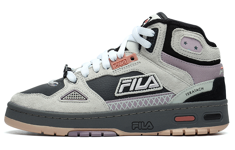 FILA FUSION Teratach Fleece lined Mid top Vintage Basketball Shoes Women’s Black Gray