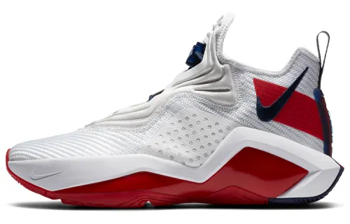 Nike Lebron 14 Soldier Soldier 14, practical and comfortable, fabric, synthetic leather, TPU, shock-absorbing, non-slip, wear-resistant, wrapped support, mid-cut basketball shoes, same style for men and women, white and red, foreign version