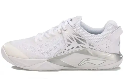 Li Ning Armor Hero Fabric Cushioning Slip Resistant Low top Badminton Shoes Unisex Standard White