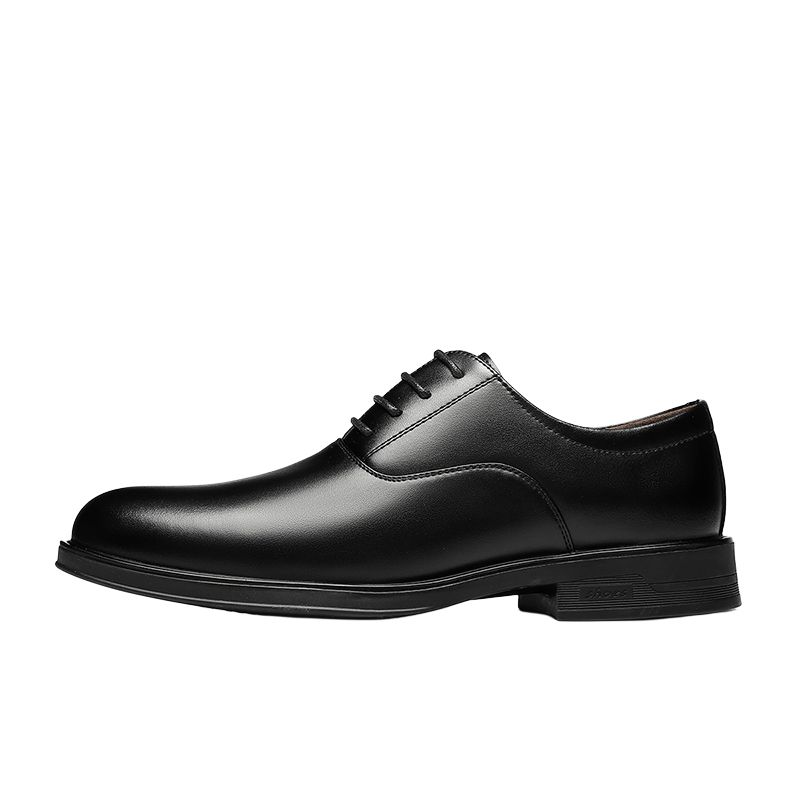 Warrior Warrior Fashion Business Brogue Plaid Casual Comfortable Formal Leather Shoes Men's Black