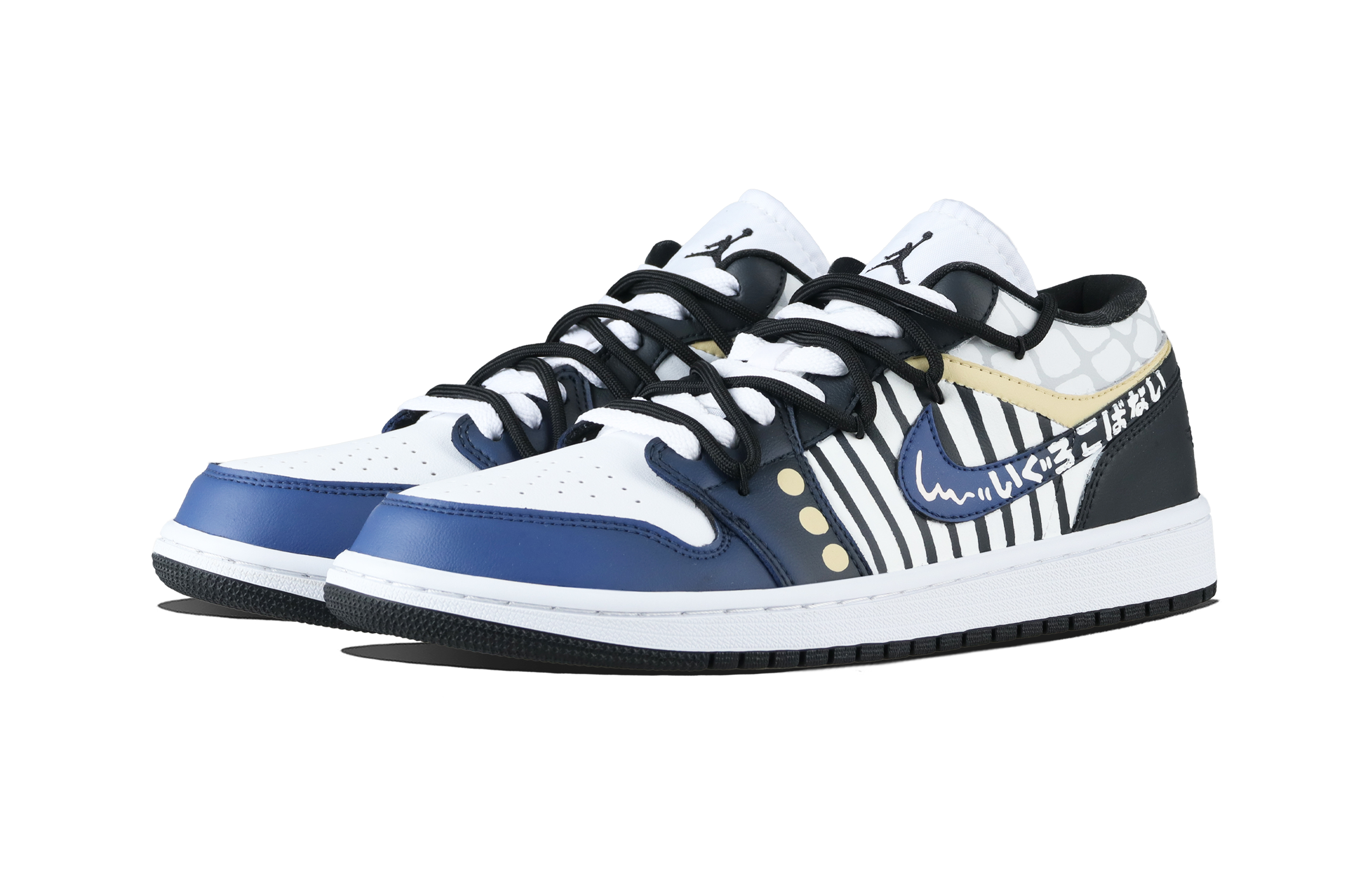 Jordan Air Jordan 1 Obanai Iguro Low top Vintage Basketball Shoes Unisex Blue