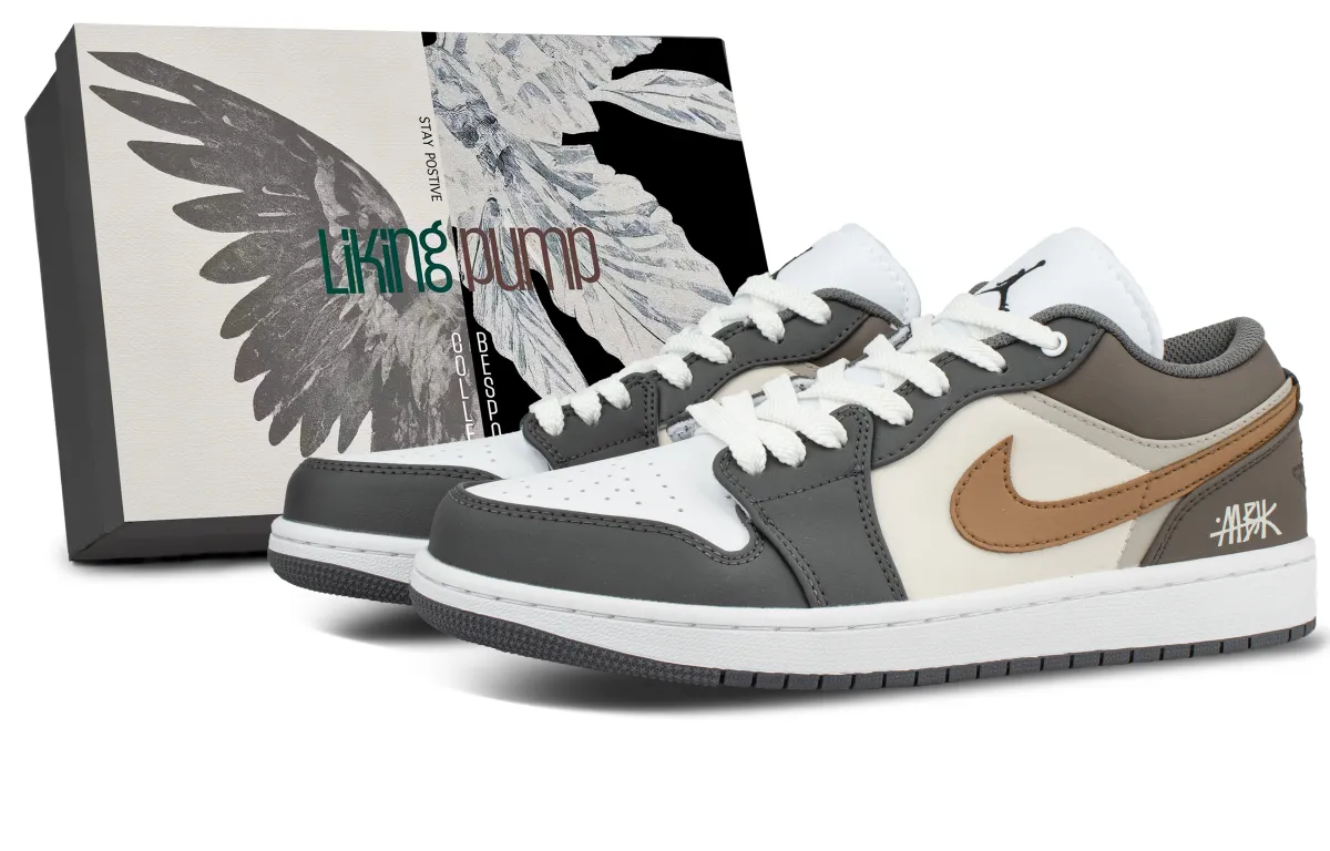 Jordan Air Jordan 1 Classic And Versatile Low top Vintage Unisex Gray