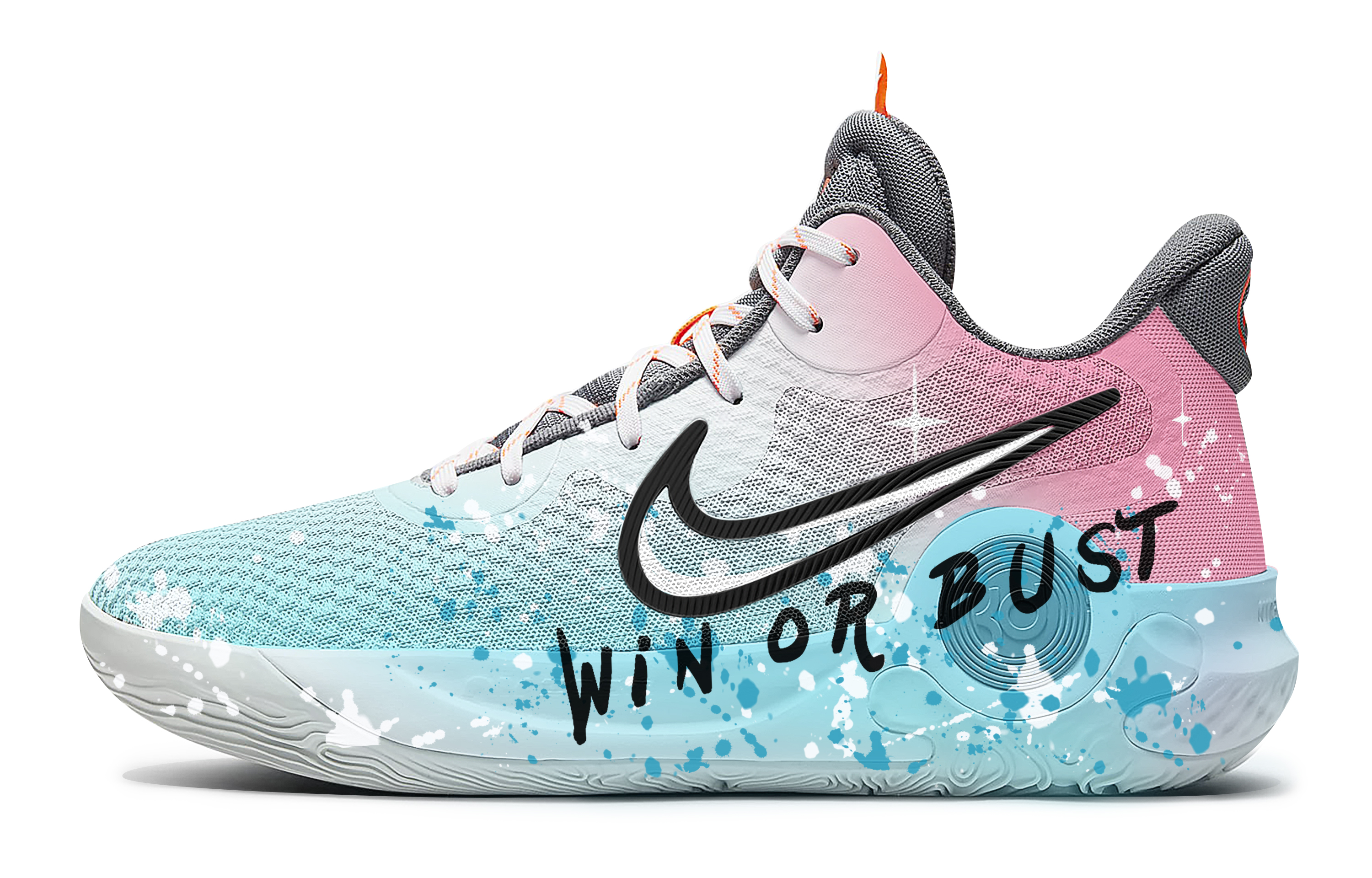 Nike KD Trey 5 IX Observer Black Gift Box Slip Resistant Abrasion Resistant Mid top Basketball Shoes Unisex Pink Blue