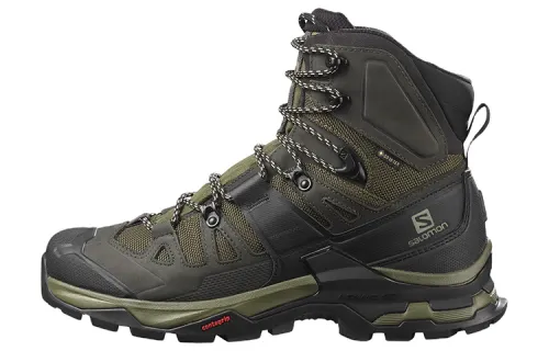 SALOMON Quest 4D GTX Fabric Comfortable Abrasion Resistant High top Mountaineering Hiking Shoes Men's Black Green