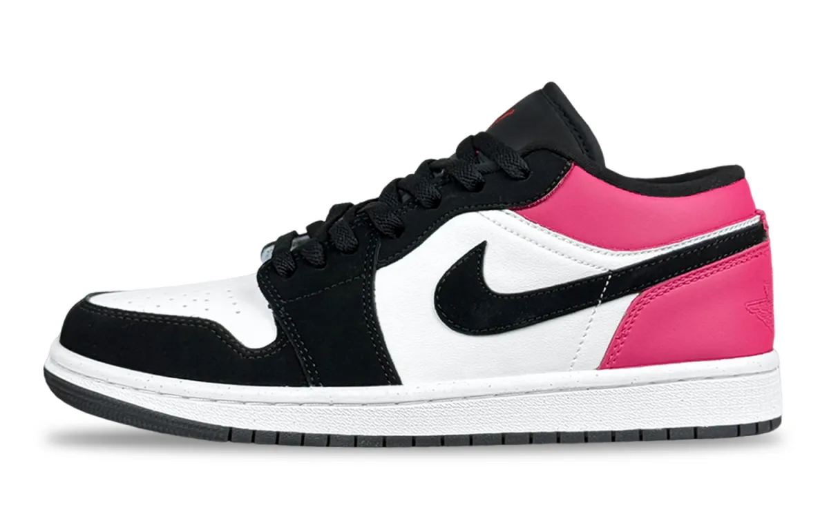 Jordan Air Jordan 1 Pink Leopard Abrasion Resistant Low top Vintage Basketball Shoes Unisex Black Pink