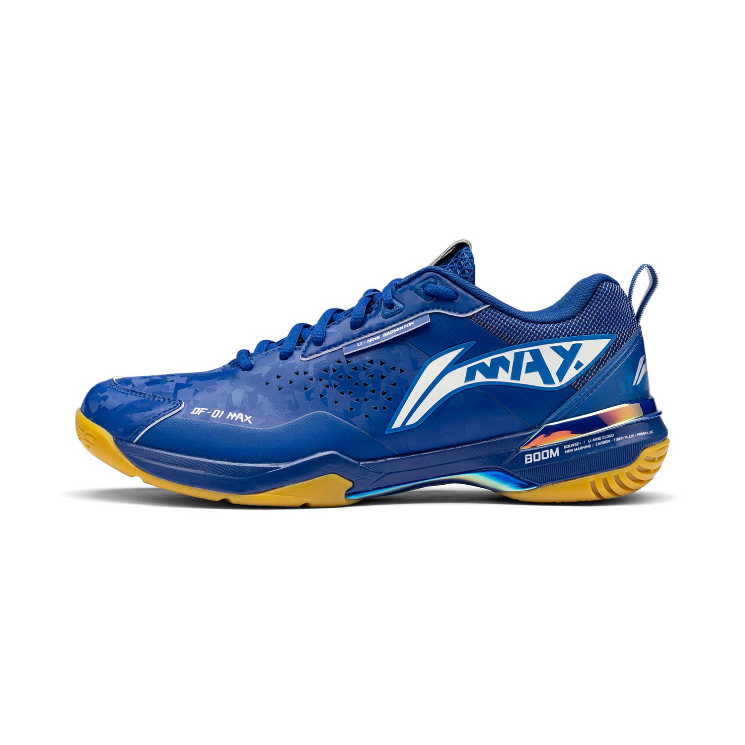 Li Ning Textile, Synthetic Leather Slip Resistant Abrasion Resistant Low top Badminton Shoes Unisex Blue Red