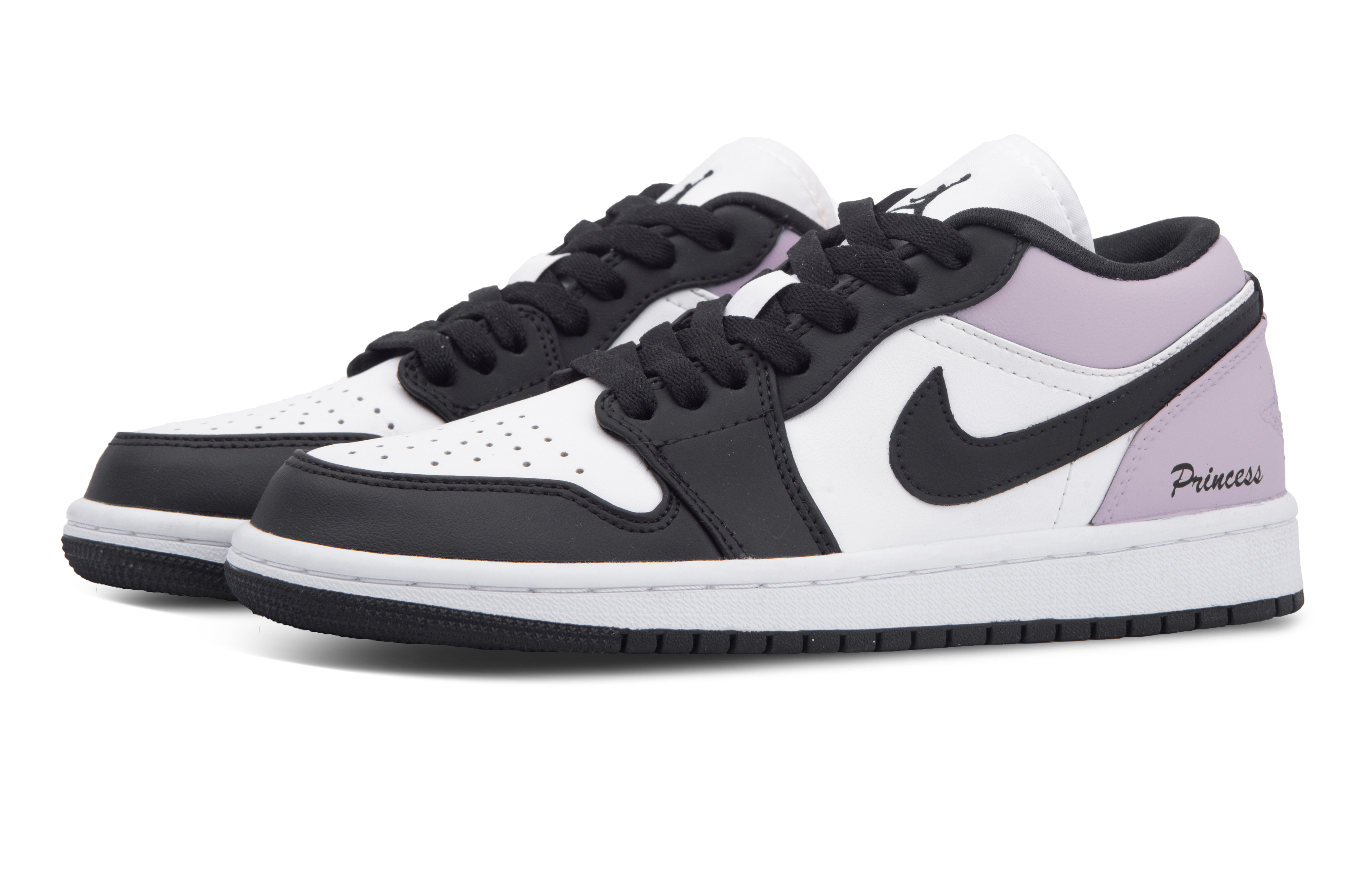 Jordan Air Jordan 1 Slip Resistant Low top Vintage Basketball Shoes Women’s White Black Purple