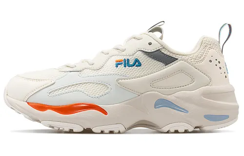 FILA FUSION Tracer Textile, Synthetic Leather Trendy Low top Chunky Sneakers Women's Cream White