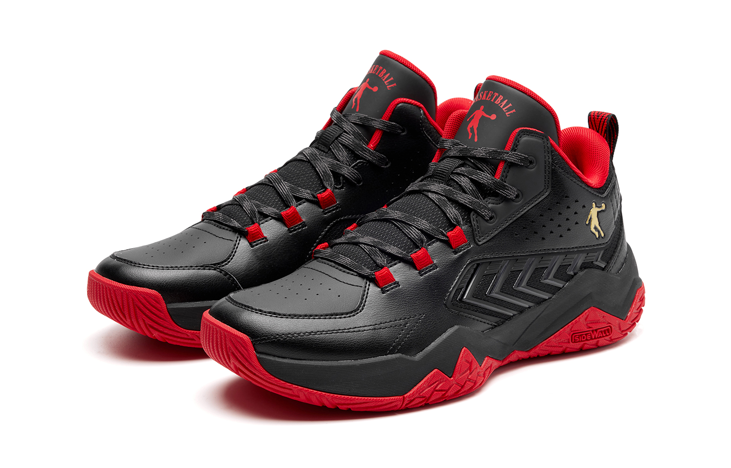 QIAODAN City Hero Mid top Basketball Shoes Men’s Black Red