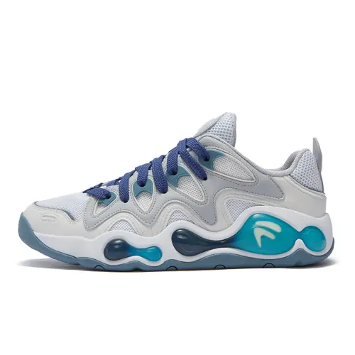 FILA FUSION VERTICAL Crack Shoes Versatile Cushioning Breathable Low top Basketball Shoes Men's White Fragrance Snow