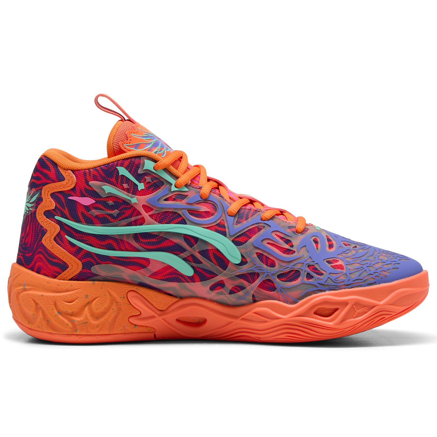 PUMA MB.04 Slip Resistant Abrasion Resistant Mid top Basketball Shoes Unisex Purple Orange Pink Green