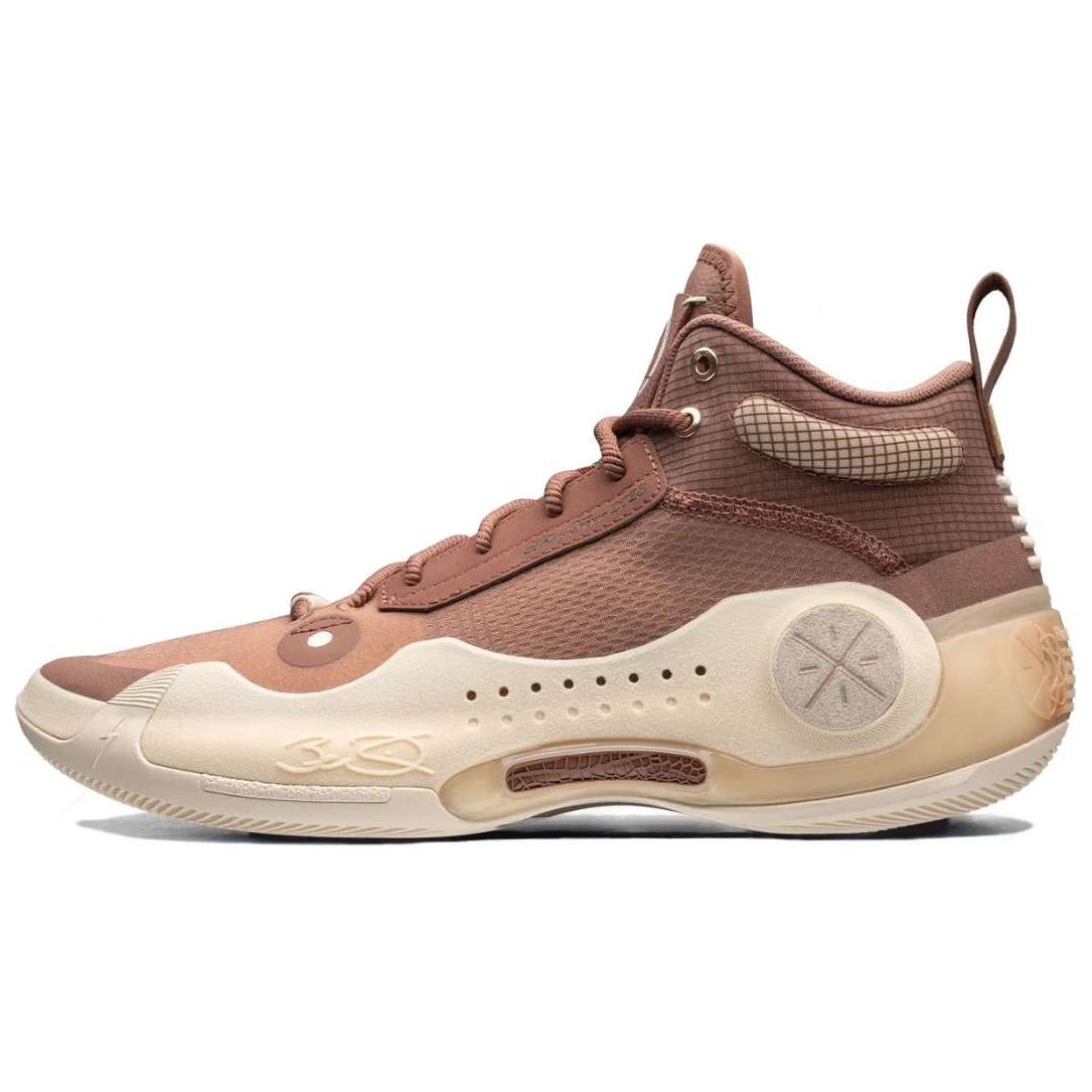 LiNing Li Ning WOW 10 Hall of Fame Comfortable Shock Absorbing Wear-Resistant High Top Basketball Shoes Men's Red Brown