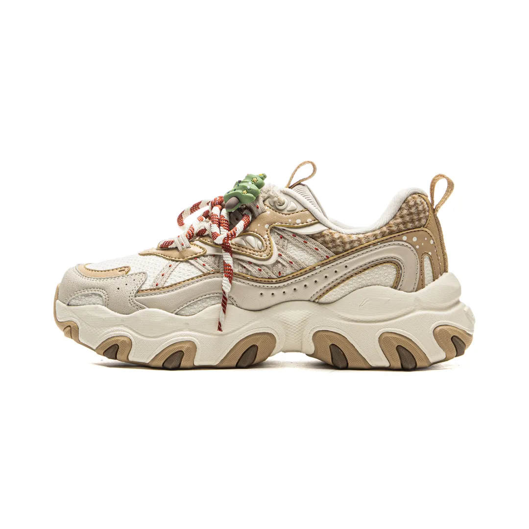Li Ning Cat Paw Lite3 Cushioning Slip Resistant Abrasion Resistant Breathable Lightweight Low top Chunky Sneakers