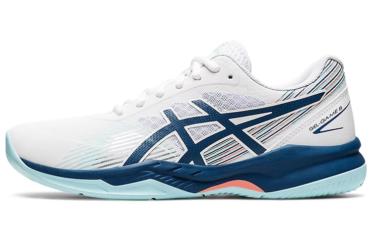 Asics Gel Game 8 Clay Low top Tennis Shoes Women's White Blue