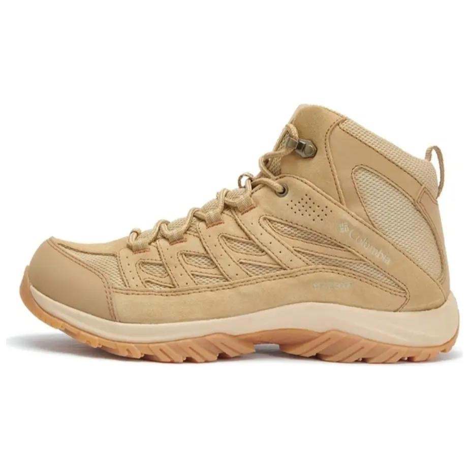 Columbia Hiking Slip Resistant Abrasion Resistant Mid top Mountaineering Shoes Men’s Khaki