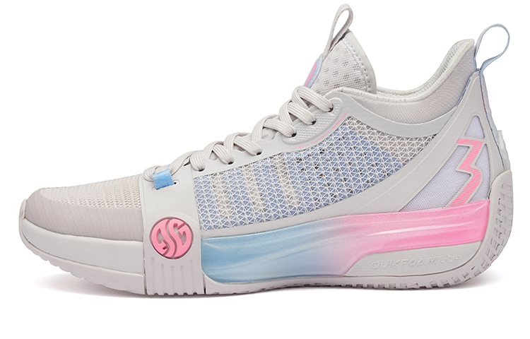361° Chan 3 MOD Abrasion Resistant Slip Resistant Mid top Performance Basketball Shoes Men’s Gray Pink