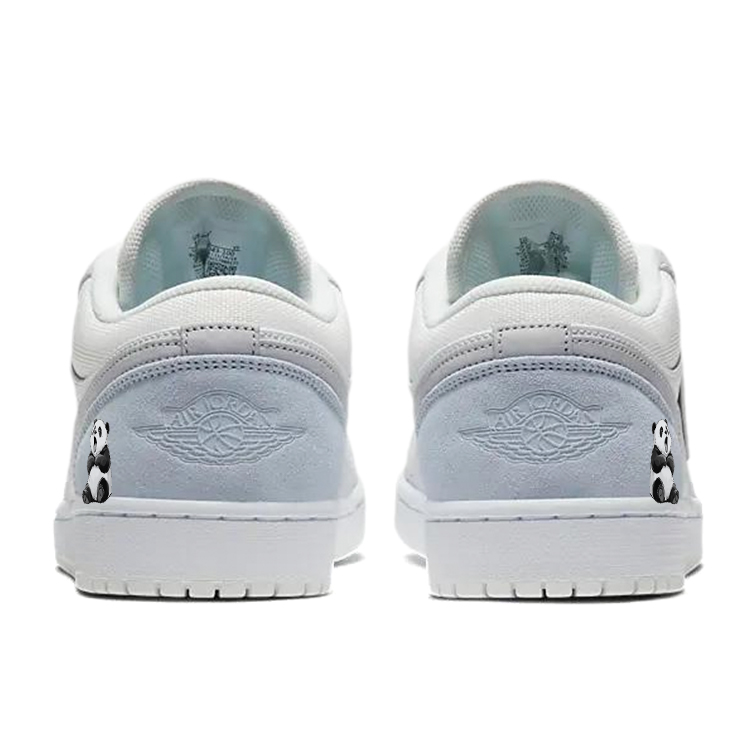 Jordan Air Jordan 1 Slip Resistant Abrasion Resistant Low top Vintage Basketball Shoes Unisex Gray White