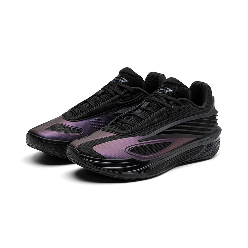 QIAODAN FE3.5 Hologram Cushioning Slip Resistant Breathable Anti Twist Grip Low top Basketball Shoes Men’s Black