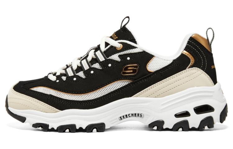 Женские кроссовки Skechers D'LITES 1.0 (черно-золотые)