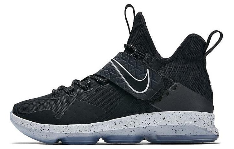 Nike Lebron 14 Black Ice Lebron 14 round head lace, non-slip and lightweight, middle top practical basketball shoes, men's black ice
