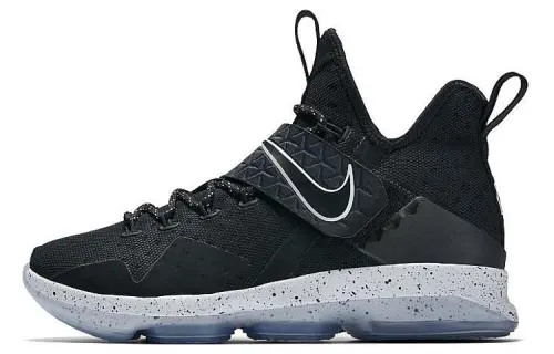 Nike Lebron 14 Black Ice Lebron 14 round head lace, non-slip and lightweight, middle top practical basketball shoes, men's black ice