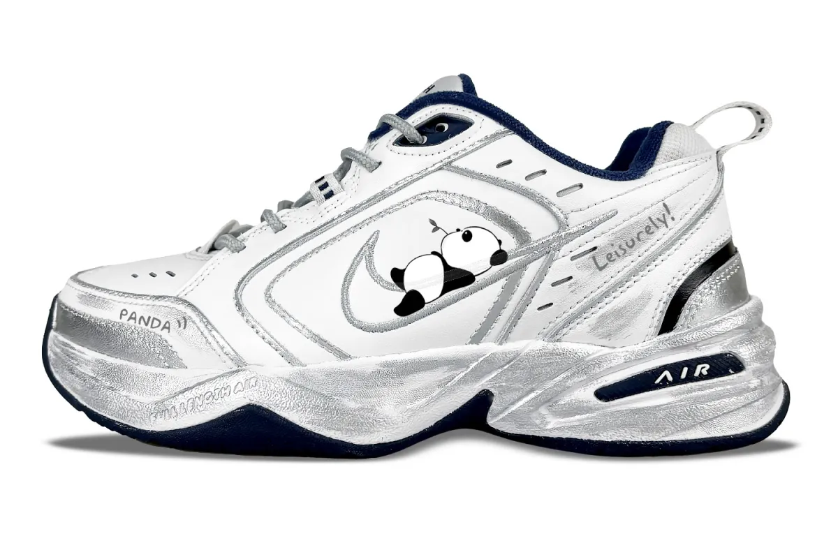 Nike Air Monarch 4 Abrasion Resistant Lightweight Low top Chunky Sneakers Unisex White