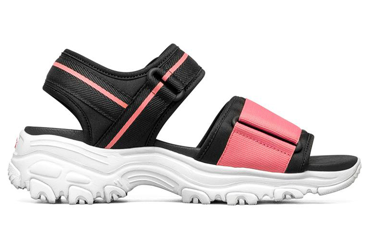 Женские сандалии Skechers D'LITES 1.0 (черно-розовые) — Чёрный / розовыйкрасный — фото 2