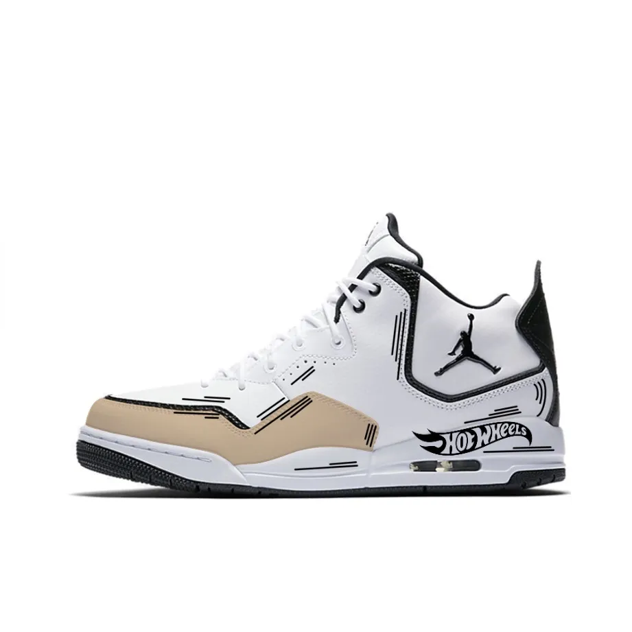 Jordan Courtside 23 Abrasion Resistant Mid top Vintage Basketball Shoes Men's Coffee White