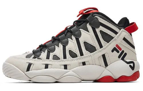 FILA FUSION Spaghetti Textile, Synthetic Leather Mid top Vintage Basketball Shoes Men's Brown Black