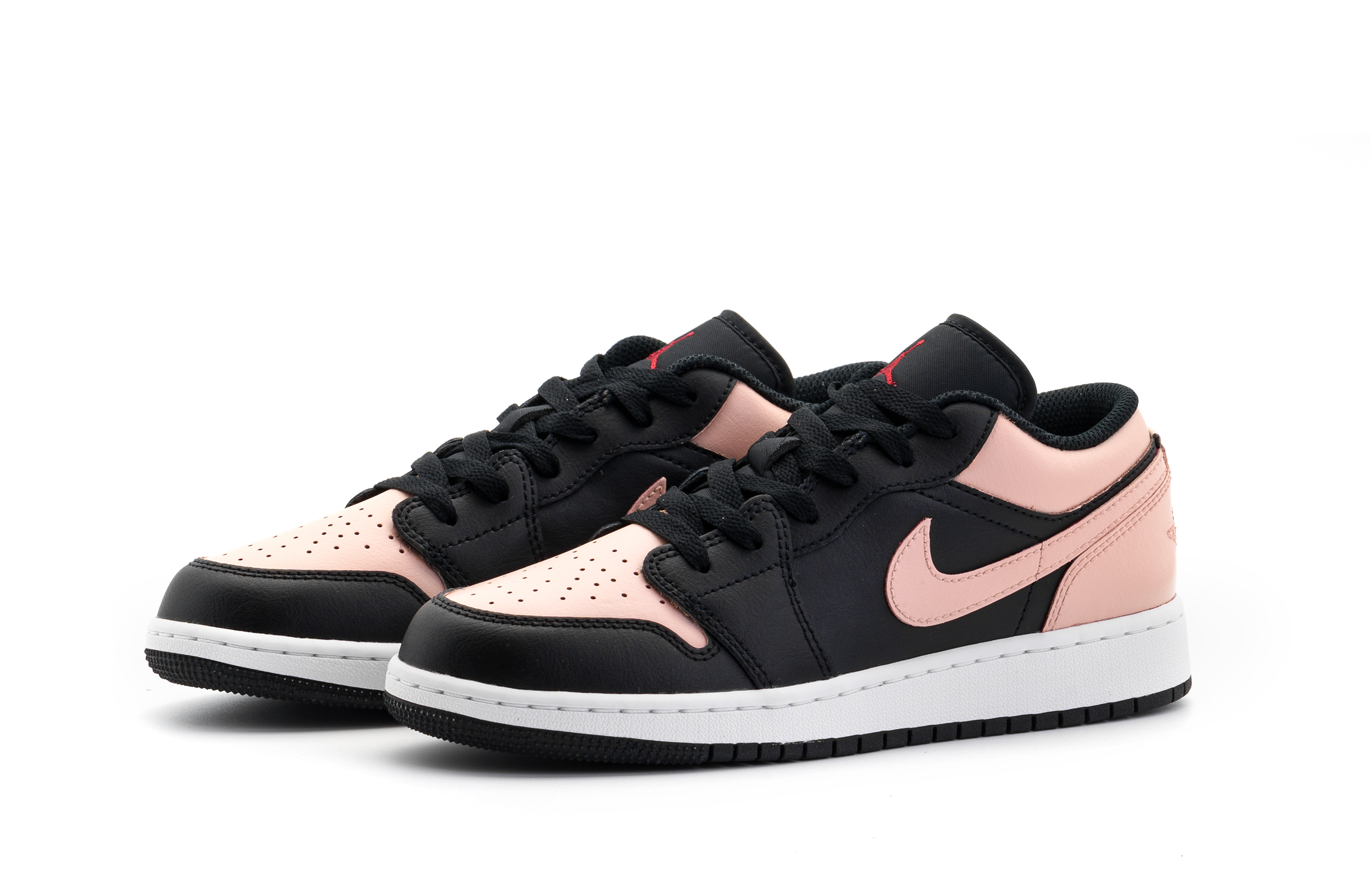 Jordan Air Jordan 1 Slip Resistant Abrasion Resistant Low top Vintage Basketball Shoes Unisex Black Pink