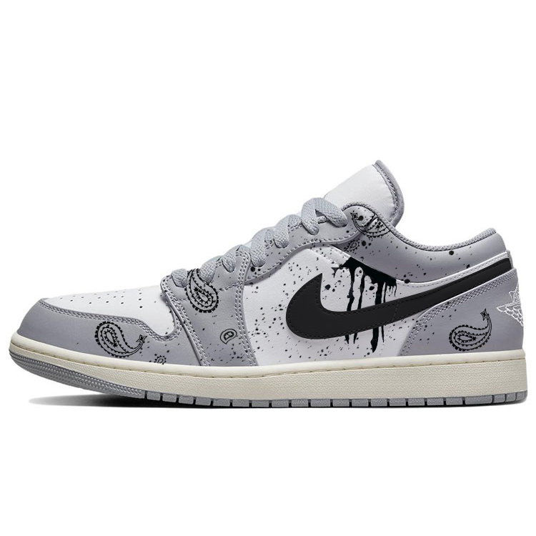 Jordan Air Jordan 1 Vintage Basketball Shoes Men’s Low Top White/Gray
