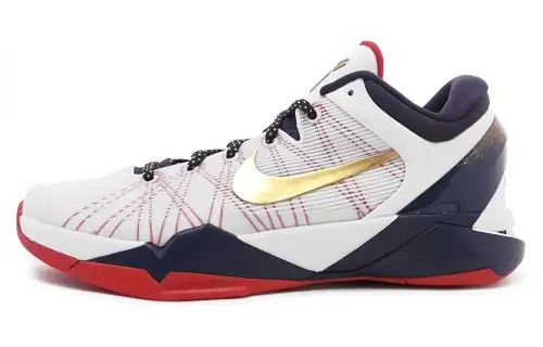 Nike Zoom Kobe 7 Gold Medal Kobe 7 practical non-slip lightweight low-top basketball shoes men's white