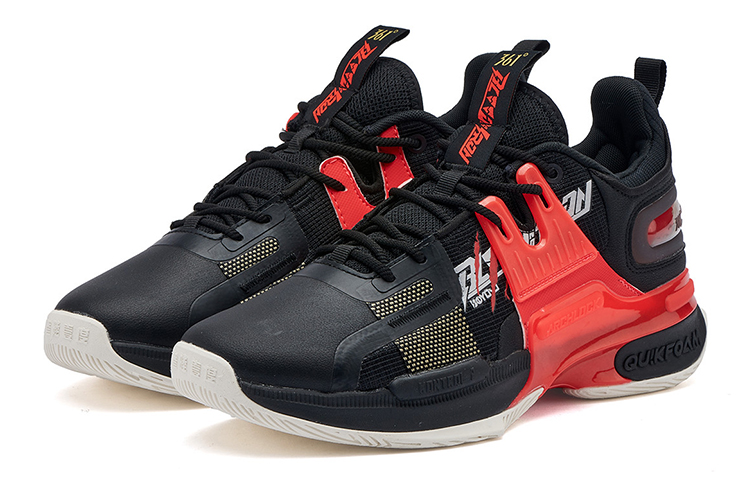 361° Restraint 2 Abrasion Resistant Slip Resistant Low top Performance Basketball Shoes Men’s Black Red