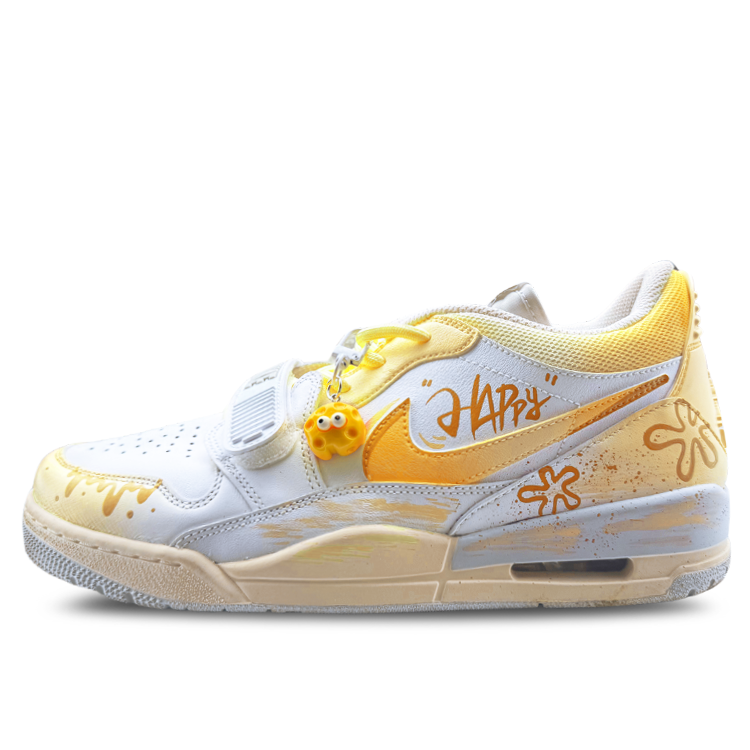 Jordan Legacy 312 Cushioning Slip Resistant Low top Vintage Basketball Shoes Men’s Yellow White