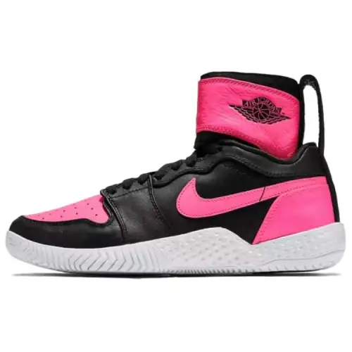 Nike Court Flare 1 Serena Williams Hyper Pink Fashion High Top Retro Basketball Shoes Women's Black Pink
