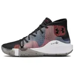 Under Armour Spawn Cushioning Slip Resistant Abrasion Resistant Mid top Vintage Basketball Shoes Unisex Dark Red Blue