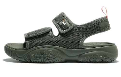 FILA Thick Sole Velcro Green Korean Version Unisex Sandals