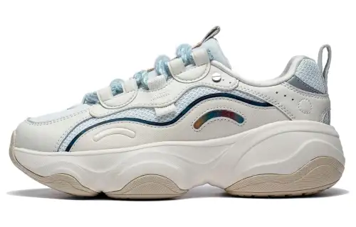 Disney x Li Ning Honey Comfortable Cushioning, Wear Resistant Low top Chunky Sneakers Women's Ecru