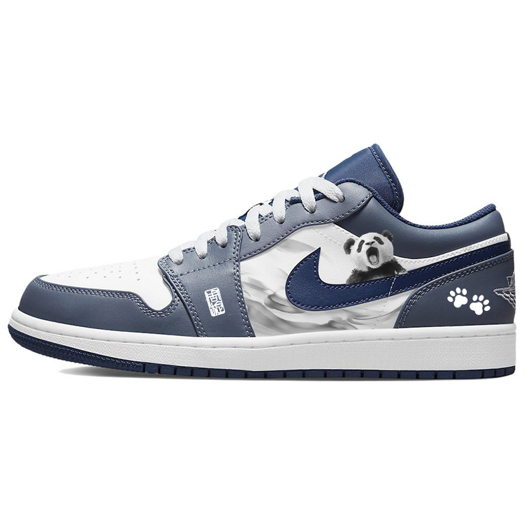 Jordan Air Jordan 1 Abrasion Resistant Slip Resistant Low top Vintage Basketball Shoes Men’s Marine Blue
