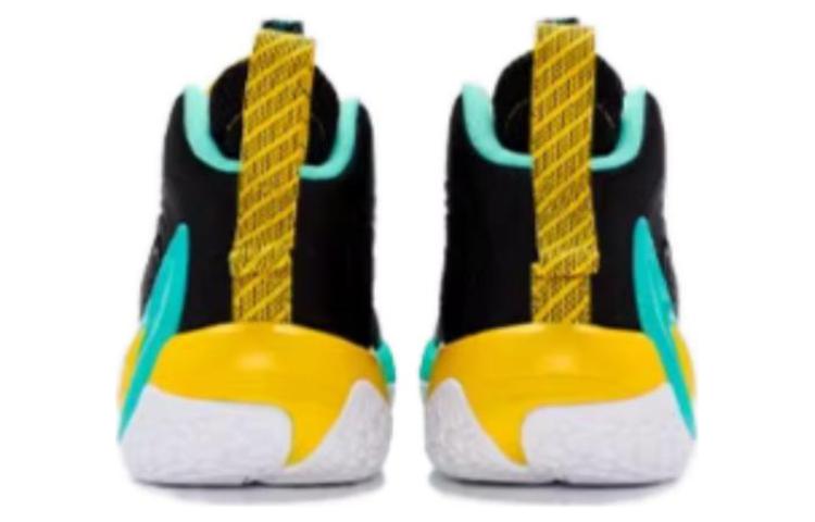 XTEP Comfortable Slip Resistant Abrasion Resistant High top Basketball Shoes Men’s Black Green