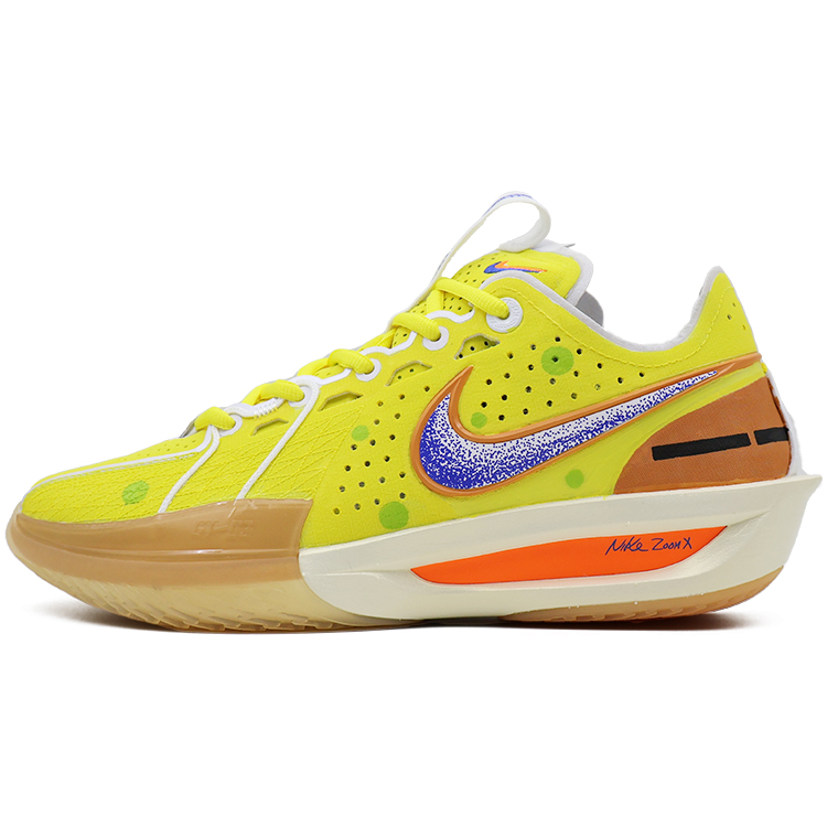 Nike G.T. Cut 3 Slip Resistant Abrasion Resistant Low top Basketball Shoes Unisex Yellow Pink