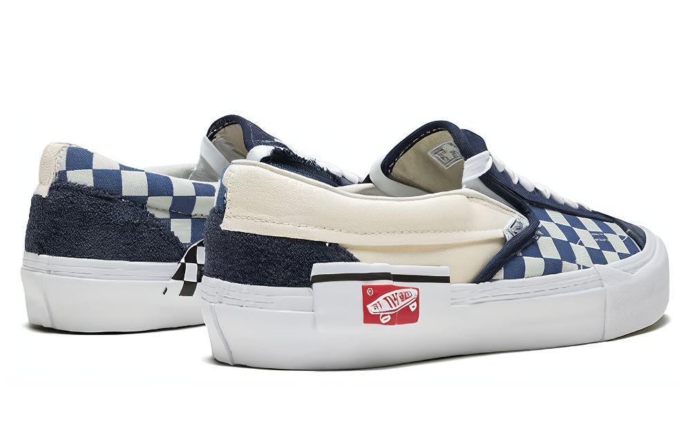 Слипоны Vans Vault Slip-On Cap LX Dr (сине-белые) — Синий / белый — фото 4