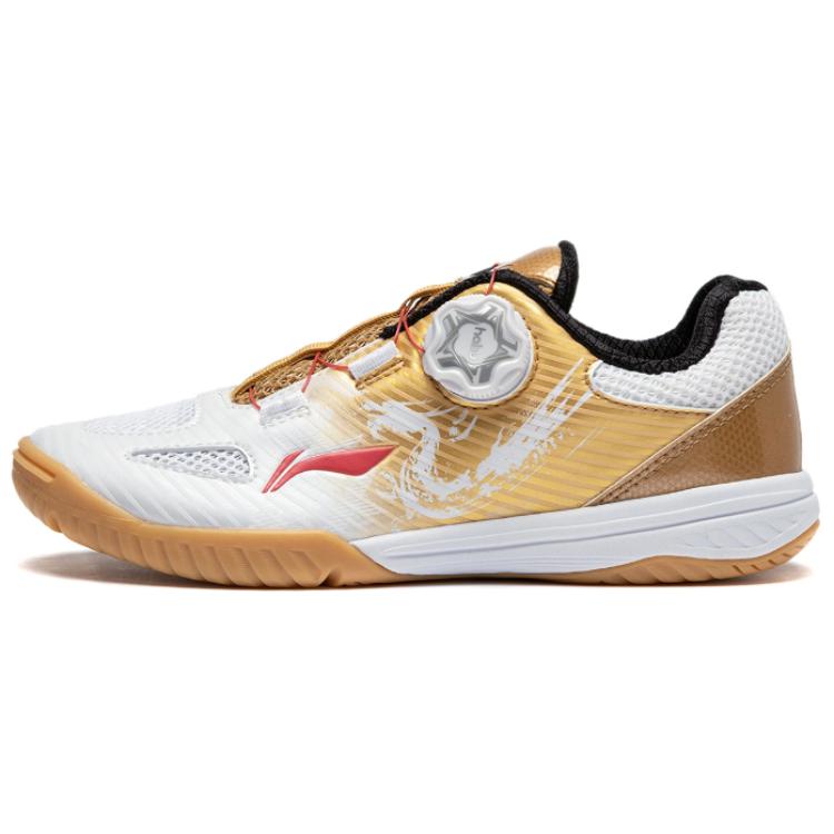 Li Ning Comfortable Slip Resistant Cushioning Abrasion Resistant Low top Training Shoes Unisex White Gold