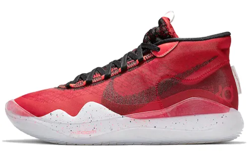 Nike KD 12 Durant 12 OG style lace-up mid-top practical basketball shoes for men and women, white and red