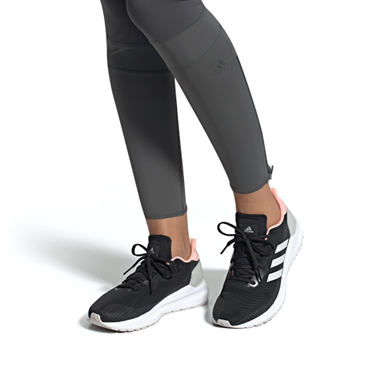Женские кроссовки adidas Solar Blaze (черно-бело-розовые) — Чёрный / белый / розовый — фото 7