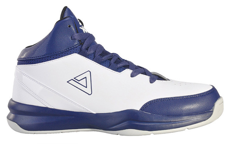 PEAK Comfortable And Versatile, Fleece Lined Cushioning Slip Resistant Mid top Basketball Shoes Men’s White Blue