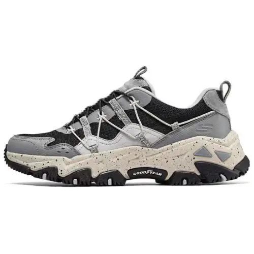Skechers Breathable Height Increasing Abrasion Resistant Low top Hiking Shoes Women's Black Gray