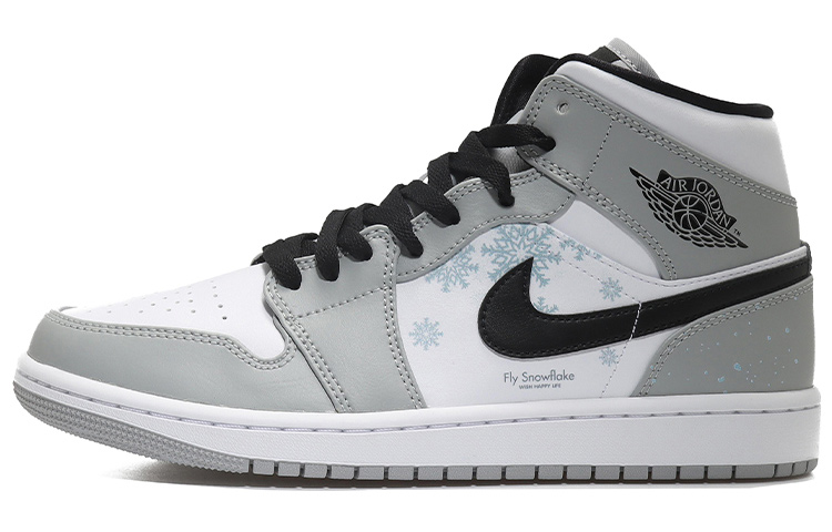 Jordan Air Jordan 1 Mid top Vintage Basketball Shoes Men's Gray White