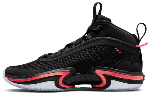 Jordan Air Jordan 36 Black Infrared Infrared Textile TPU Synthetic Leather Shock Absorbing Anti-Slip Wear Resistant Rebound Lightweight Wrapped Support High Top Practical Basketball Shoes Men's Black Red Foreign Version